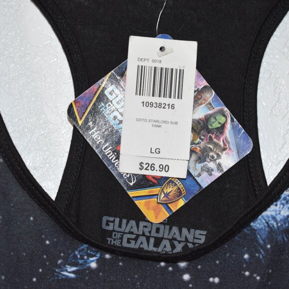 Marvel Guardians of the Galaxy Black Stretch Tank Top Peter Quill New Hot Topic - Picture 5 of 12